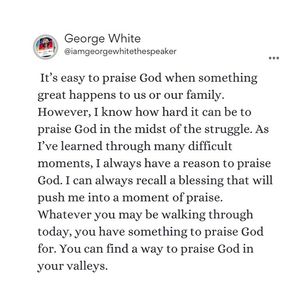 Image post by @iamgeorgewhitethespeaker on Instagram