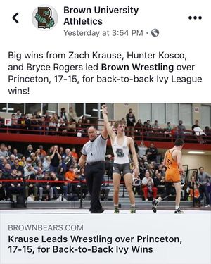 Image post by @brownu_wrestle on Instagram