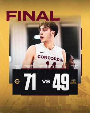 Image post by @ConcordiaMensBasketball on Facebook