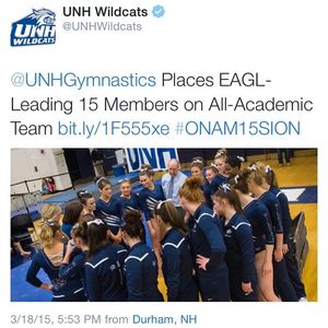 Image post by @unhgymnastics on Instagram