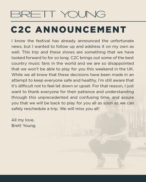 Image post by @brettyoungmusic on Instagram