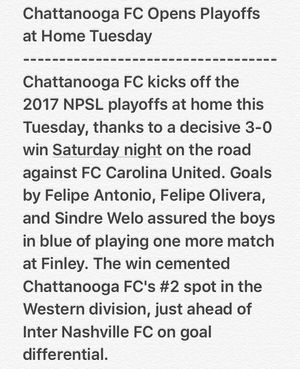 Image post by @chattanoogafc on Instagram
