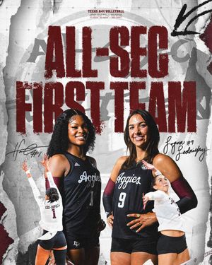 Image post by @AggieVolleyball on Twitter