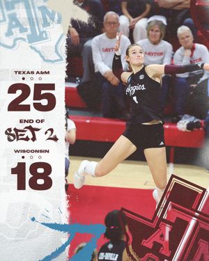 Image post by @AggieVolleyball on Twitter