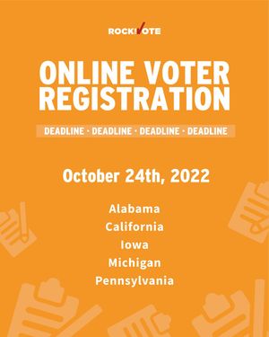 Image post by @rockthevote on Instagram