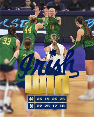 Image post by @NDvolleyball on Twitter