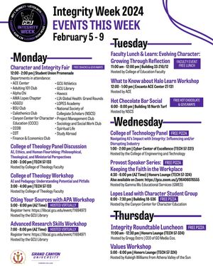 Image post by @gcuhonors on Instagram