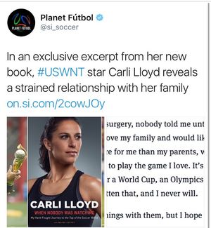 Image post by @carlilloyd on Instagram