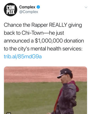 Image post by @chancetherapper on Instagram