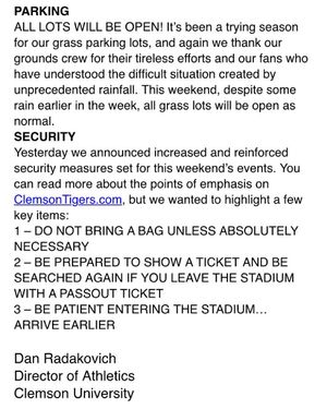 Image post by @clemsontigers on Instagram