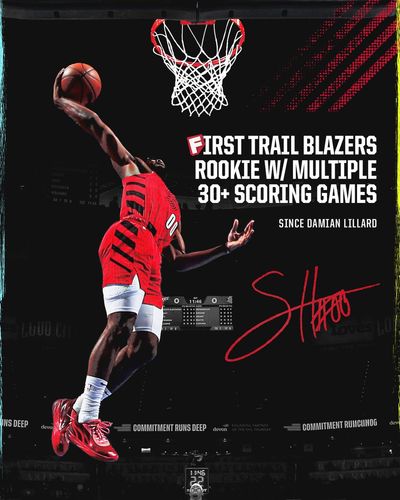 Image post by @trailblazers on Twitter