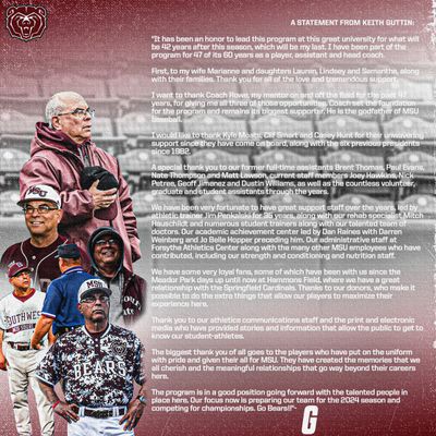 Image post by @MoStateBSB on Twitter