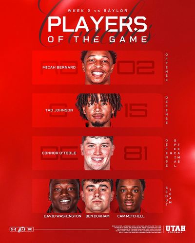 Image post by @Utah_Football on Twitter