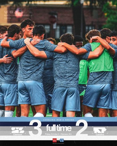 Image post by @UNCmenssoccer on Twitter