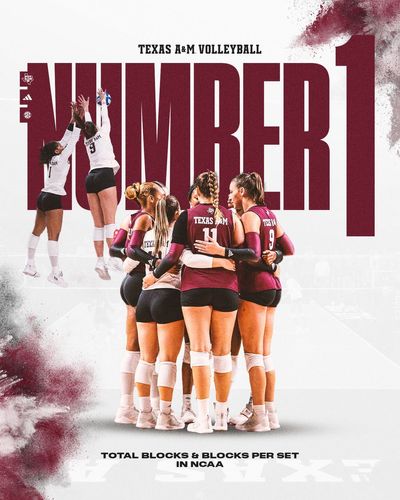 Image post by @AggieVolleyball on Twitter